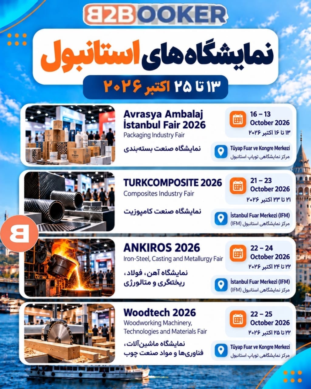 نمایشگاه‌های استانبول 13 تا 25 اکتبر